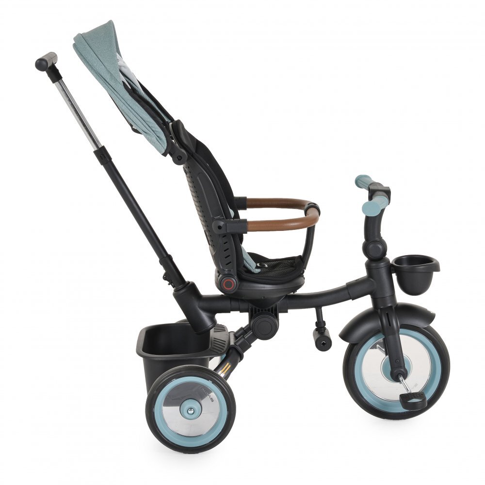 Byox Tricicleta pentru copii Jasper Green pliabila cu maner parental spatar reglabil scaun rotativ greutate admisa 25 kg