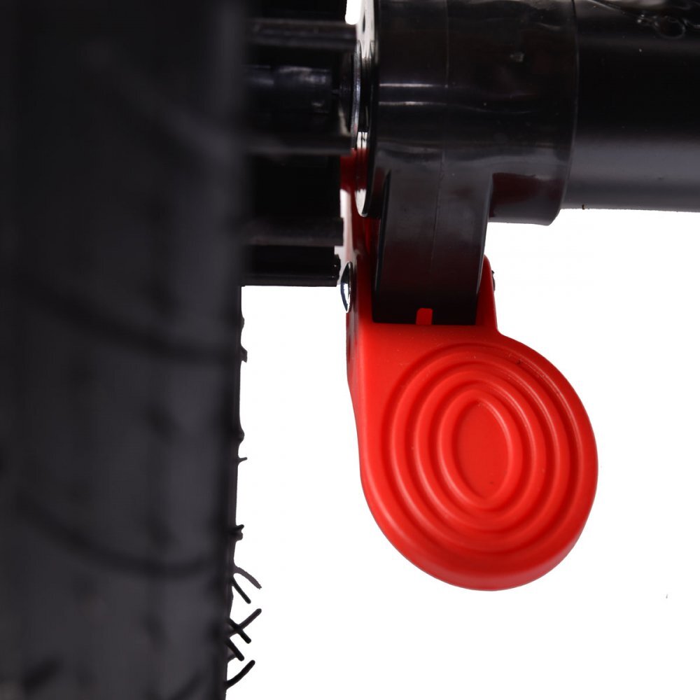 Byox Tricicleta pentru copii Jockey Red cu sezut rotativ si spatar reglabil 2 seturi suport picioruse roti mari din cauciuc maner cu control al directiei scaun confortabil cu husa moale si frana pe rotile din spate