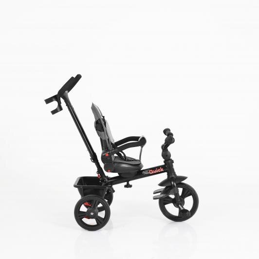 Byox Tricicleta pentru copii Quick Grey cu roti EVA sezut reversibil suport pentru picioare frana pe rotile din spate si maner cu control al directiei