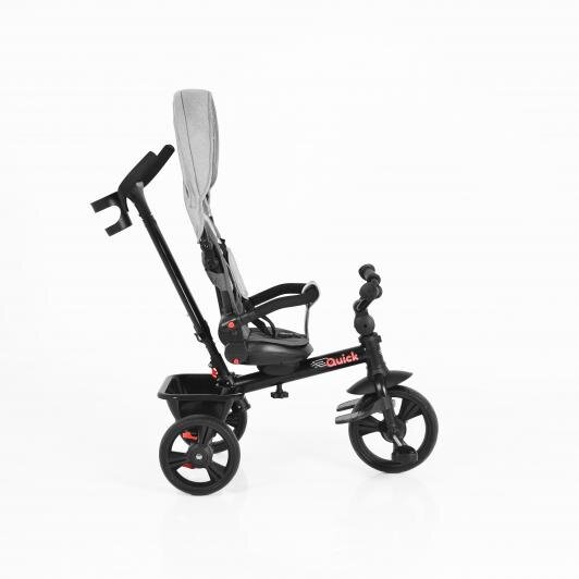 Byox Tricicleta pentru copii Quick Grey cu roti EVA sezut reversibil suport pentru picioare frana pe rotile din spate si maner cu control al directiei