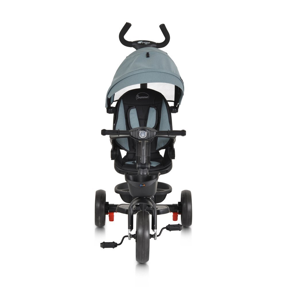 Byox Tricicleta pentru copii Summer Blue cu roti Eva maner parental detasabil scaun rotativ spatar reglabil si suport picioare