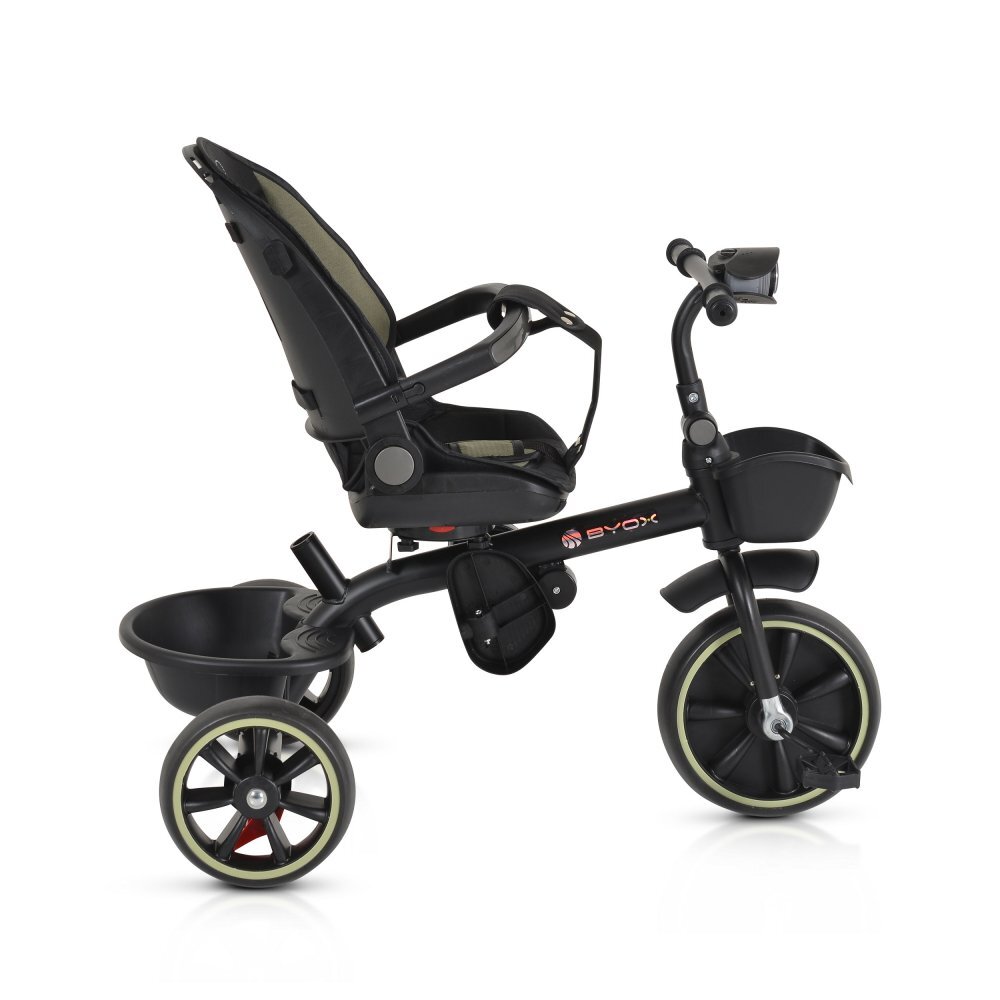 Byox Tricicleta pentru copii Summer Green cu roti Eva maner parental detasabil scaun rotativ spatar reglabil si suport picioare