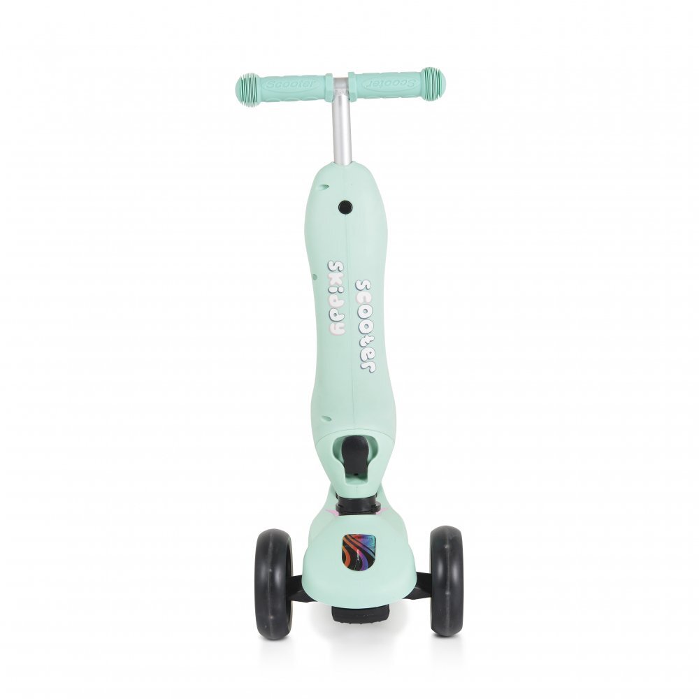 Byox Trotineta 2in1 cu scaunel transformabila in vehicul fara pedaleinaltime ghidon reglabila pe 3 nivele de inaltime si roti cu lumini LED Skiddy Blue