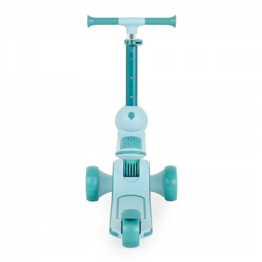 Byox Trotineta 2in1 pentru copii Evo Mint de la 18 luni cu scaunel pliabil roti ABEC-5 din PU cu lumini LED Ghidon cu inaltime reglabila 63-75 cm si frana spate