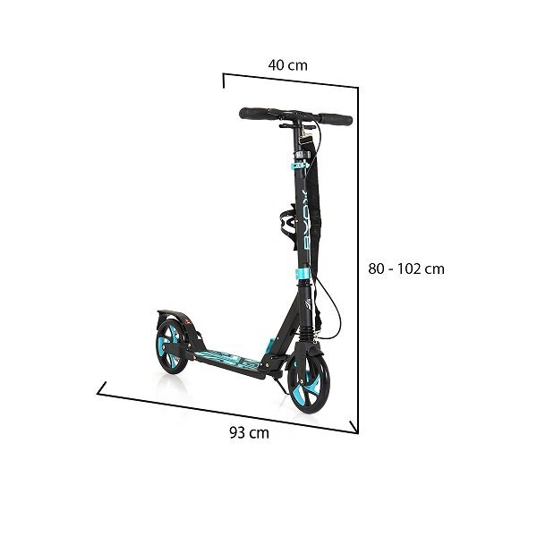 Byox Trotineta cu cadru din aluminiu3 nivele de reglare a inaltimiiroti PUsuspensiifrana de mana pe discde la 10 ani pana la 100kg Plexus Limited Edition turqouize cu suport sticla si centura transport incluse