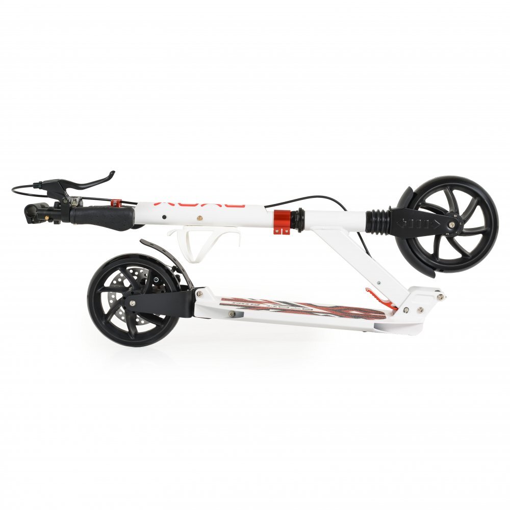 Byox Trotineta cu cadru din aluminiu3 nivele de reglare a inaltimiiroti PUsuspensiifrana de mana pe discde la 10 ani pana la 100kg Plexus White cu suport sticla si centura transport incluse