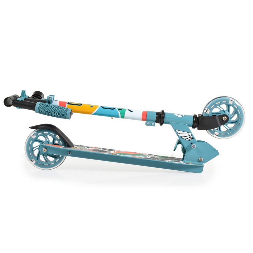 Byox Trotineta din aluminiu Miracle Blue pliabila inaltime reglabila roti Led sonerie greutate admisa 50 kg