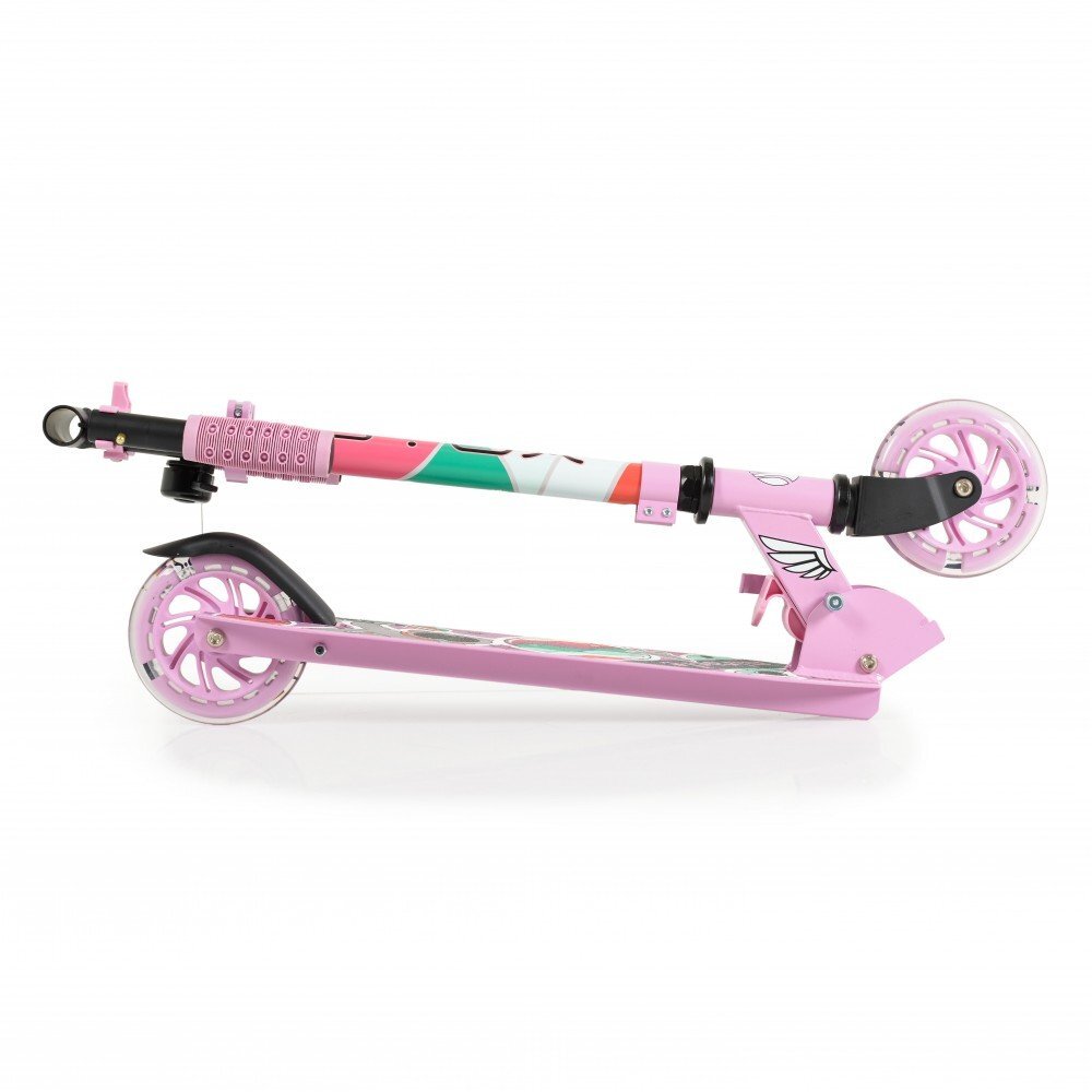 Byox Trotineta din aluminiu Miracle Pink pliabila inaltime reglabila roti Led sonerie greutate admisa 50 kg