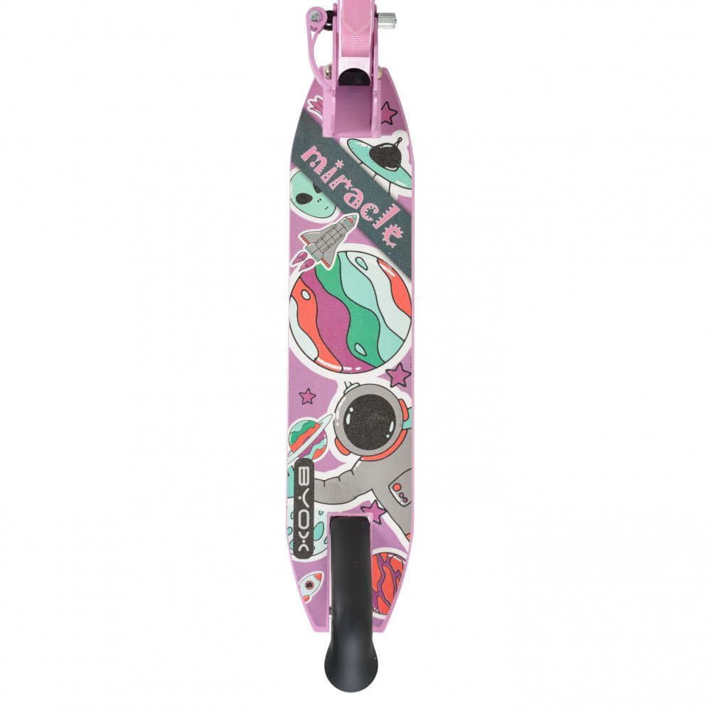 Byox Trotineta din aluminiu Miracle Pink pliabila inaltime reglabila roti Led sonerie greutate admisa 50 kg