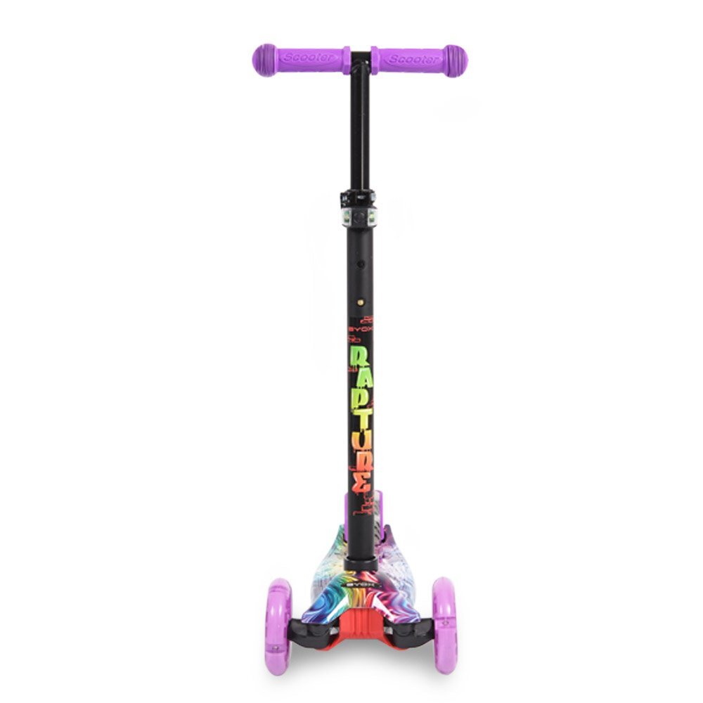 Byox Trotineta intuitiva cu inaltime ghidon reglabilacadru din aluminiuroti din PU cu luminilumin frontalede la 3 ani si pana la 40kg Rapture Purple