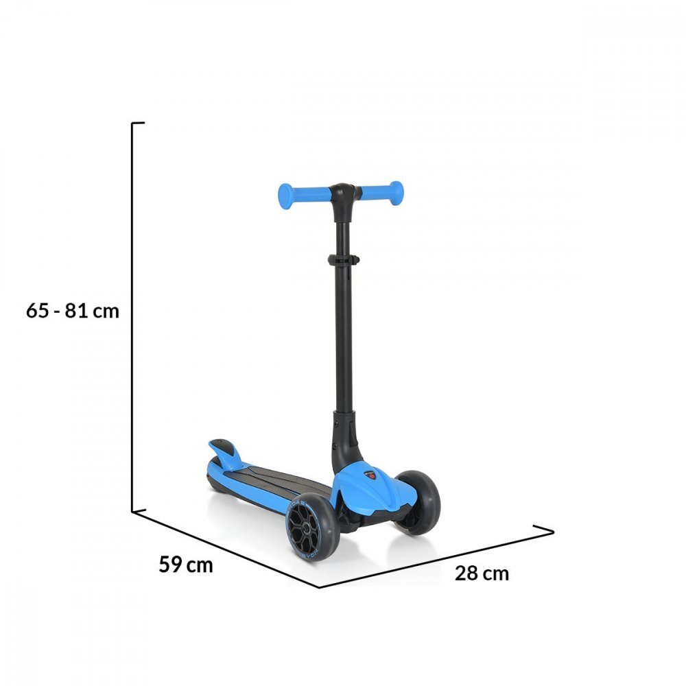 Byox Trotineta pentru copii Bolt Albastru pliabilacadru din aluminiuinaltime ghidon reglabila pe 3niveleroti PU si baza cu lumini LED de la 3ani si pana la 50kg