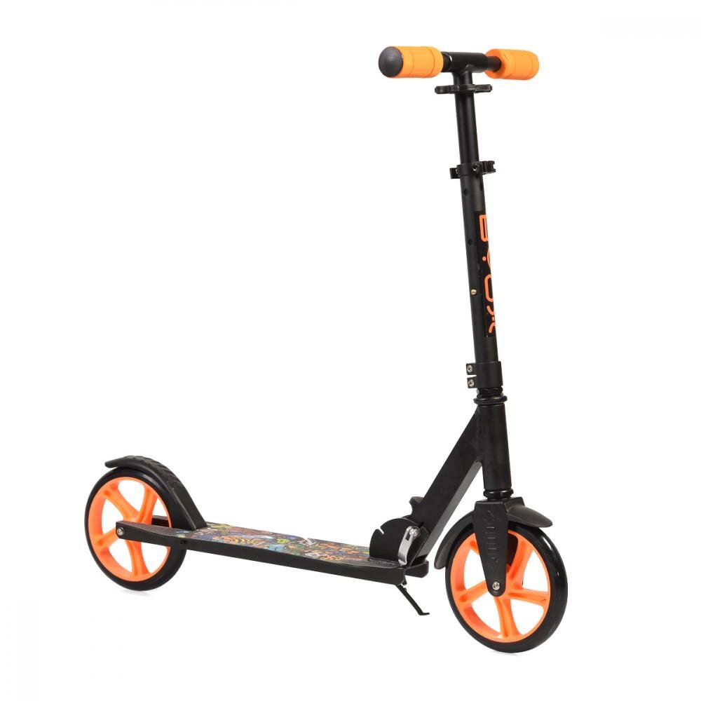 Byox Trotineta pliabila cu cadru de aluminiucricinaltime ghidon reglabilafrana pe roata din spaterecomandata de la 8 ani si pana la 100 kg Flurry Orange