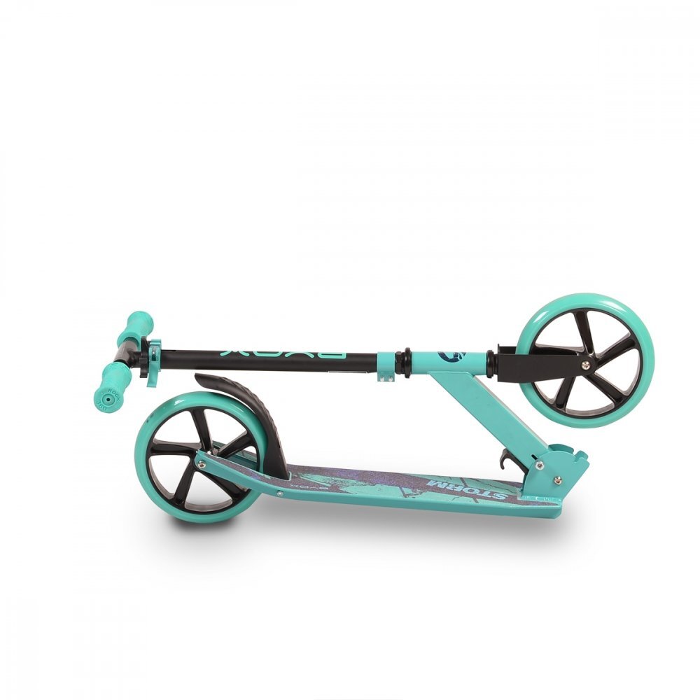 Byox Trotineta pliabila cu cadru din aluminiughidon reglabil Storm Turquoise recomandata de la 5 ani si pana la maxim 100kg