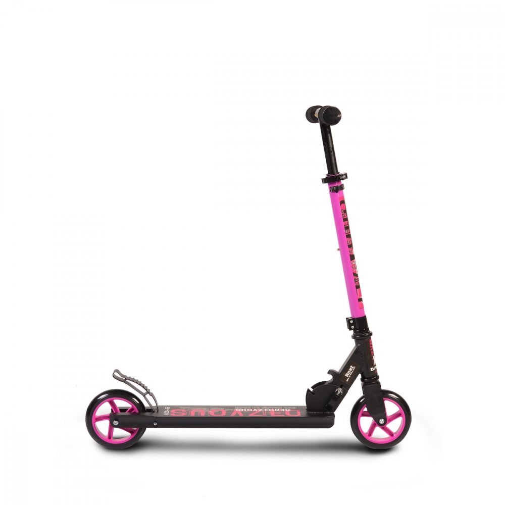 Byox Trotineta pliabila cu cadru din aluminiughidon reglabilplatforma antialunecareroti PUde la 6 ani si pana la 100kg Pink