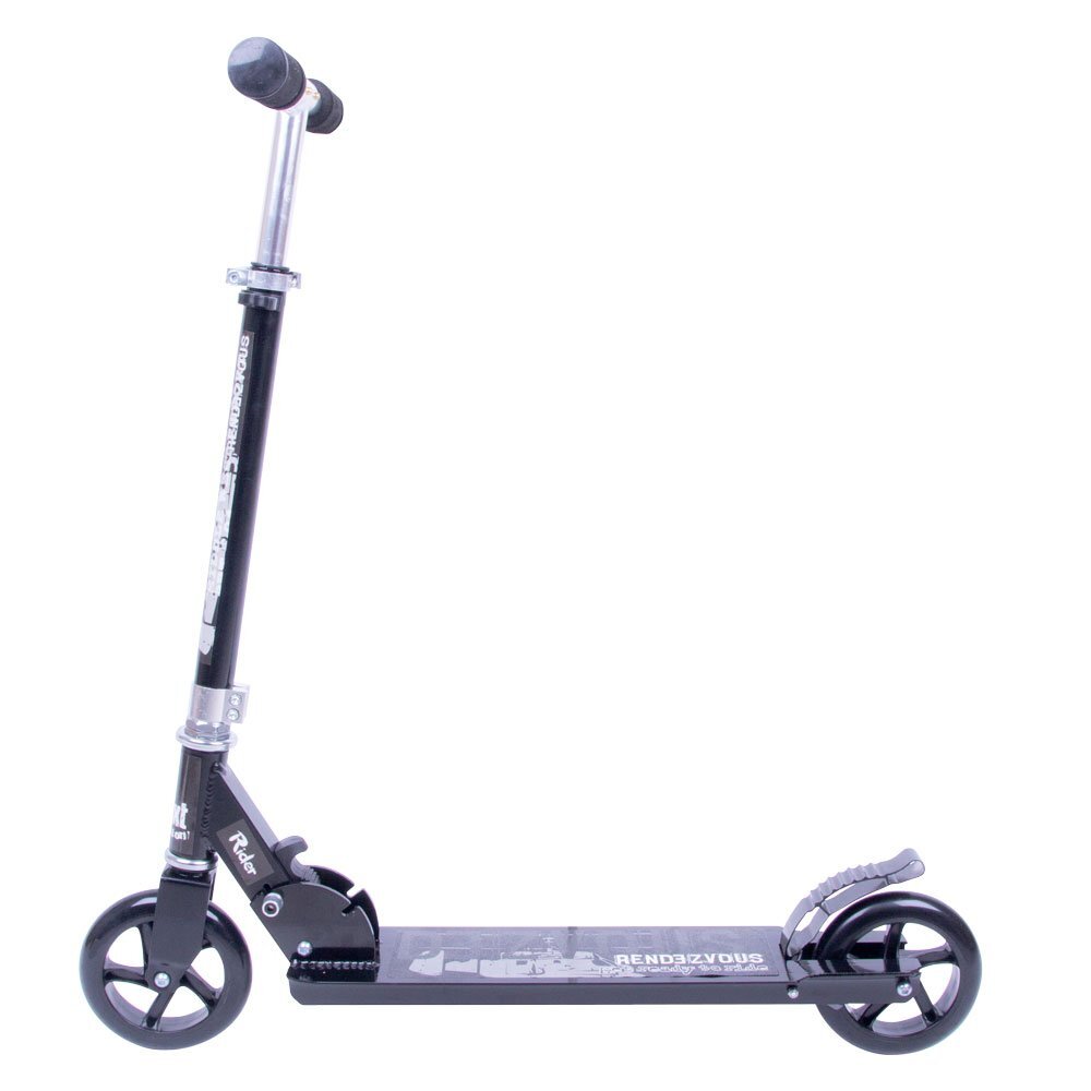 Byox Trotineta pliabila cu cadru din aluminiughidon reglabilplatforma antialunecareroti PUde la 6 ani si pana la 100kg Rendevous Black