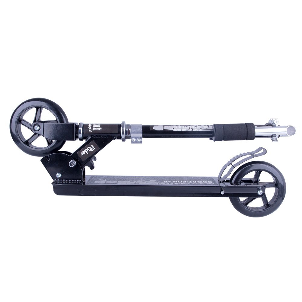 Byox Trotineta pliabila cu cadru din aluminiughidon reglabilplatforma antialunecareroti PUde la 6 ani si pana la 100kg Rendevous Black