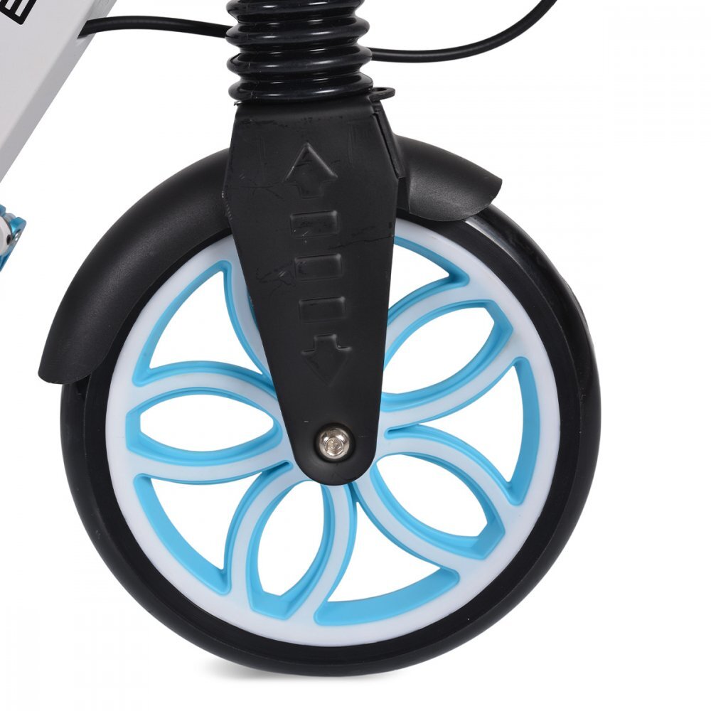 Byox Trotineta pliabila cu suspensiifrana de mana pe discinaltime ghidon reglabilacricsuport sticla si centura transport incluse Fiore Blue