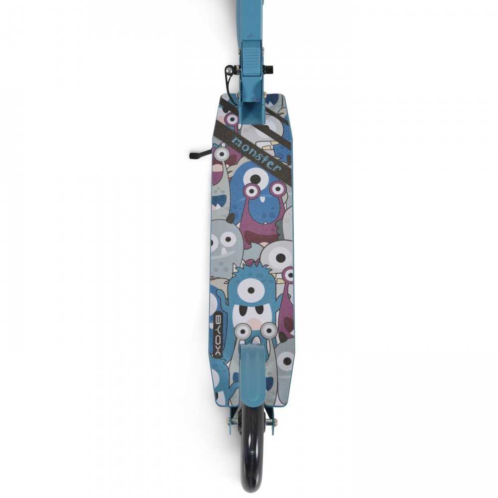 Byox Trotineta pliabila pentru copii de la 6anicu ghidon din aluminiuroti ABEC-7 din PU cu lumini LEDinaltime ghidon ajustabilafrana de picior si cric Monster Blue