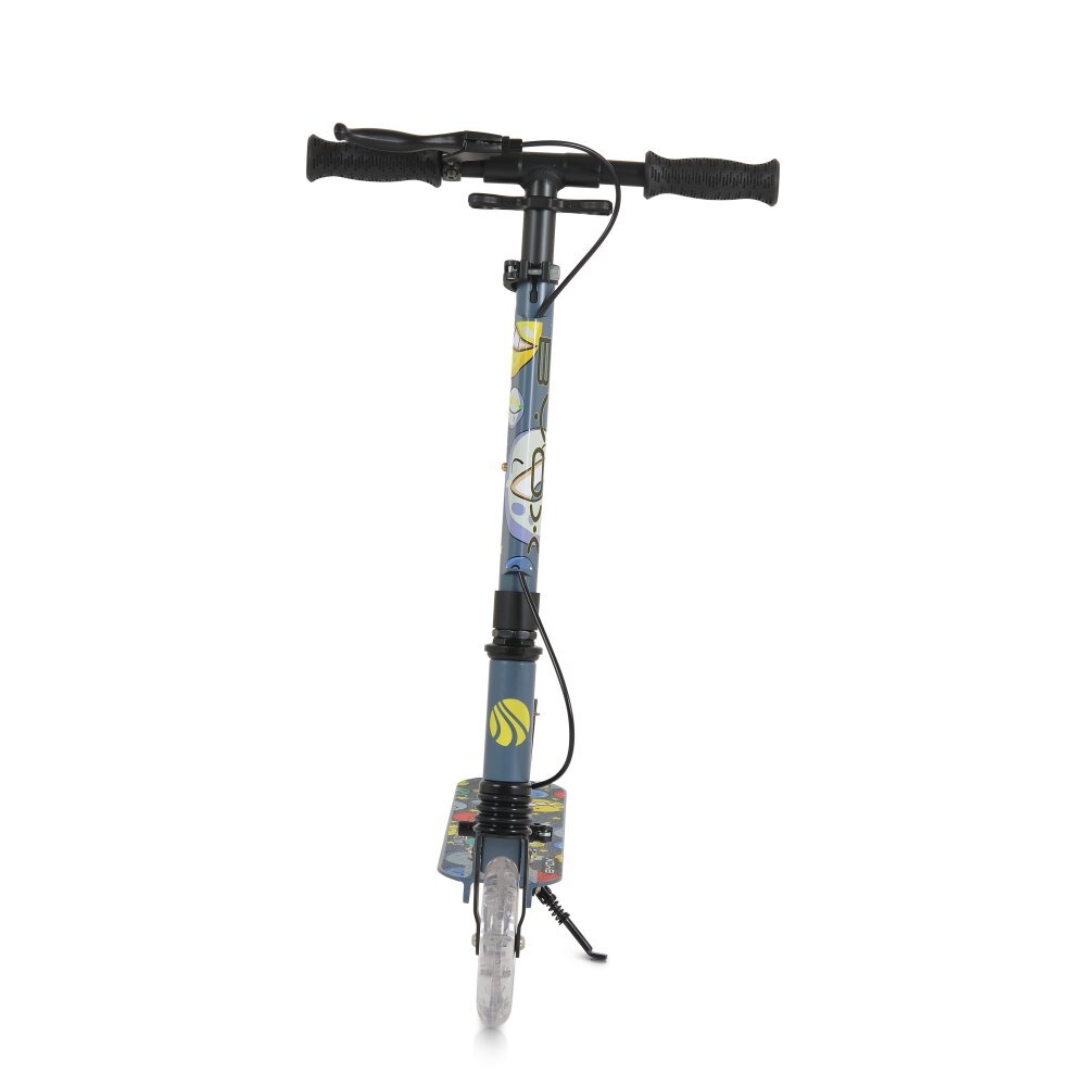 Byox Trotineta pliabila pentru copii Snazzy Gri de la 8 aniCadru din aluminiuAmortizor frontalRoti ABEC-7 din PU cu lumini LEDInaltime ghidon ajustabila 75-89 cmBaza antialunecareFrana de mana si cric inclus