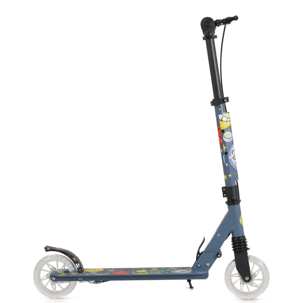 Byox Trotineta pliabila pentru copii Snazzy Gri de la 8 aniCadru din aluminiuAmortizor frontalRoti ABEC-7 din PU cu lumini LEDInaltime ghidon ajustabila 75-89 cmBaza antialunecareFrana de mana si cric inclus