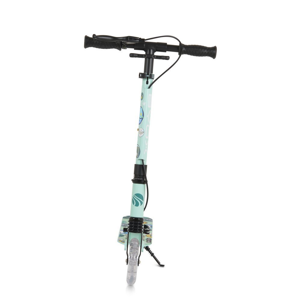Byox Trotineta pliabila pentru copii Snazzy Verde de la 8 aniCadru din aluminiuAmortizor frontalRoti ABEC-7 din PU cu lumini LEDInaltime ghidon ajustabila 75-89 cmBaza antialunecareFrana de mana si cric inclus