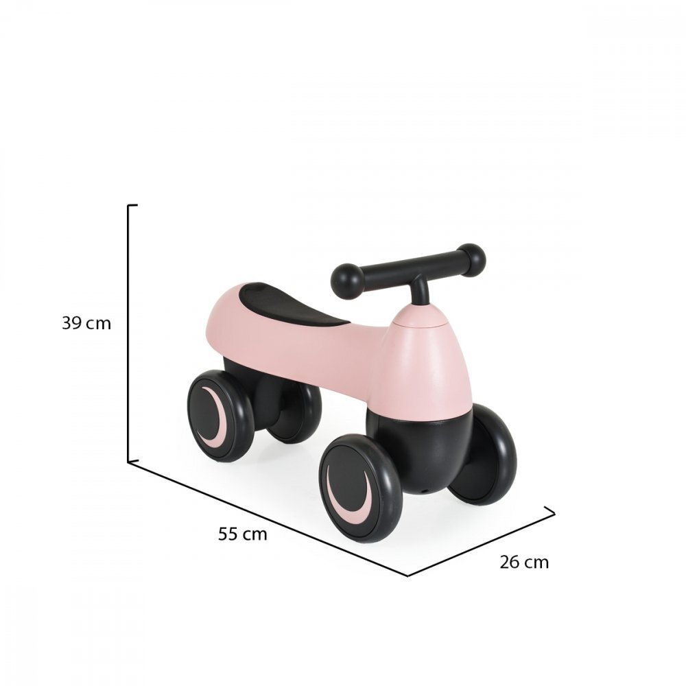 Byox Vehicul Ride On fara pedale de la 18lunicu roti EVAsistem de siguranta cu viraj limitatmanere ergonomice si design modern Mini Balance Bugsy Roz