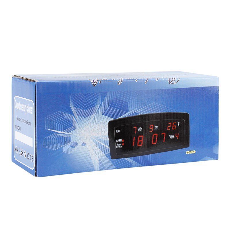 Caixing Ceas cu afisaj led rosu calendar alarma format ampm