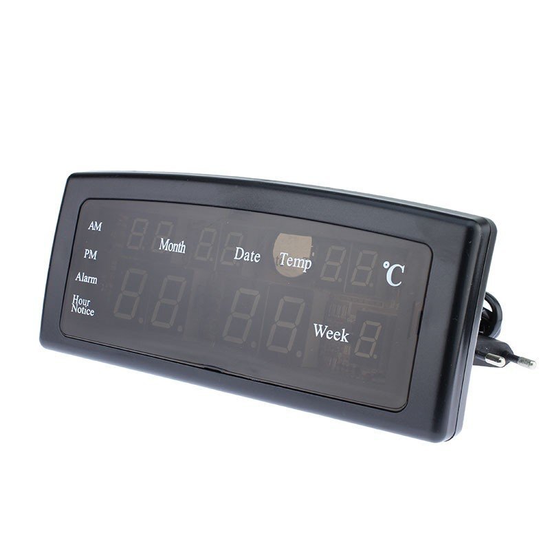 Caixing Ceas digital afisaj led rosu data alarma temperatura Negru
