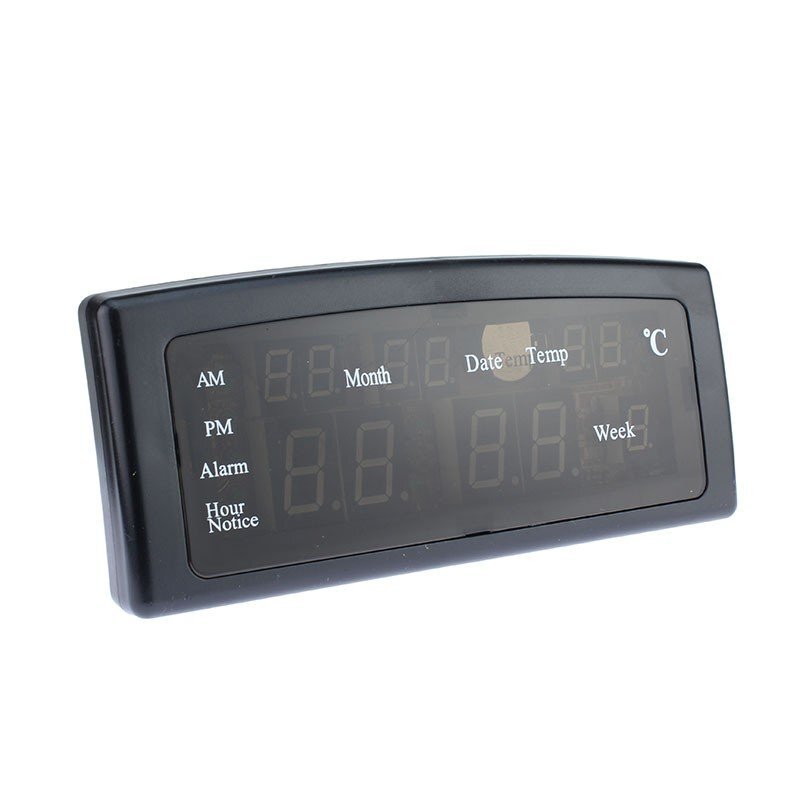 Caixing Ceas digital afisaj led rosu data alarma temperatura Negru