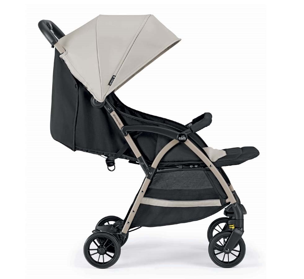 CAM Carucior sport Giramondo Beige 0-4 ani UV 50+ spatar reglabil suspensii suport picioare ajustabil