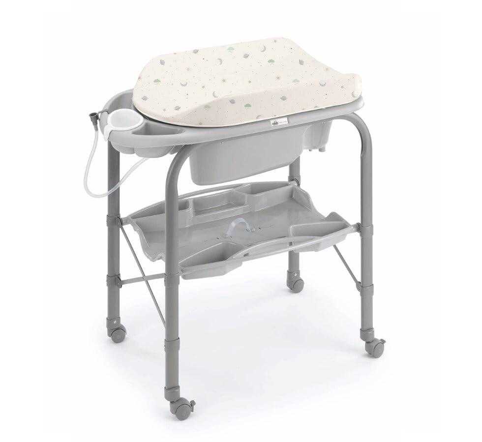 CAM Masa de baie pliabila bio Deluxe cu cadita anatomica si roti