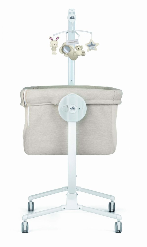 CAM Patut Cullami Gri co-sleeper 2 in 1 cu laterala culisanta inaltime reglabila 2 roti cu frana standard European EN1130 EN16890