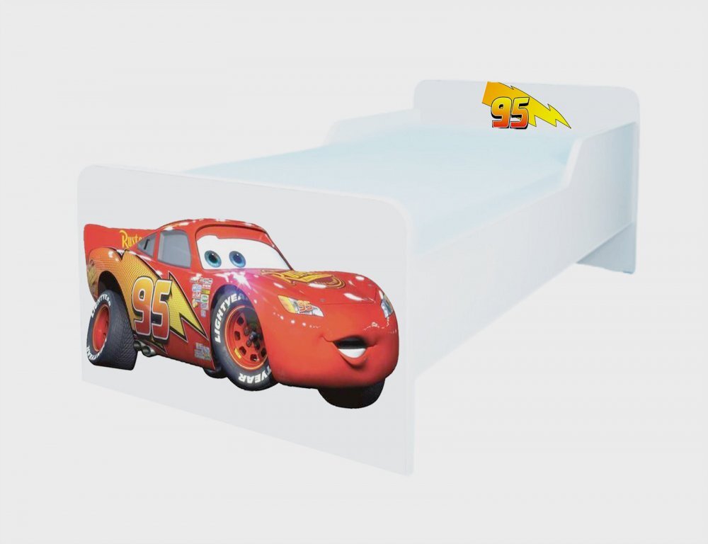 CameraMagica Pat pentru copii Fulger Mcqueen cu saltea 2-12 ani 160x80 cm