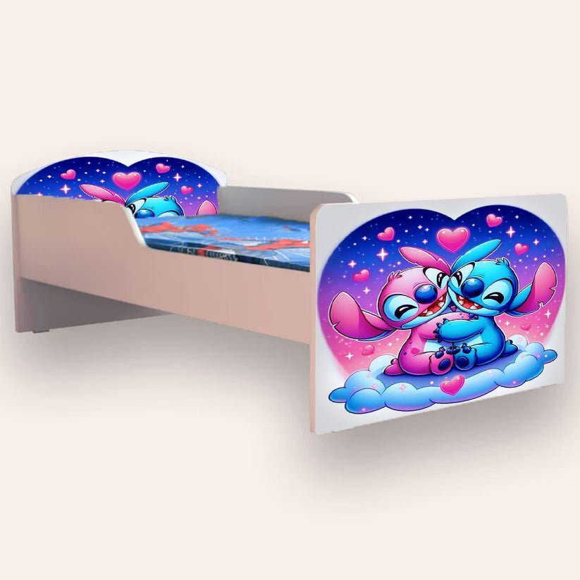 CameraMagica Pat pentru copii Lilo si Stitch cu saltea 2-6 ani 130x60 cm