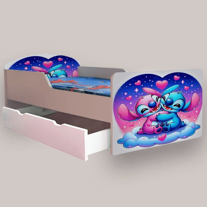 CameraMagica Pat pentru copii Lilo si Stitch cu sertar 2-6 ani 130x60 cm