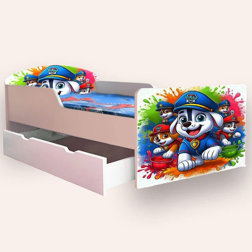CameraMagica Pat pentru copii Paw Patrol varianta 4 cu sertar 2-12 ani 160x80 cm