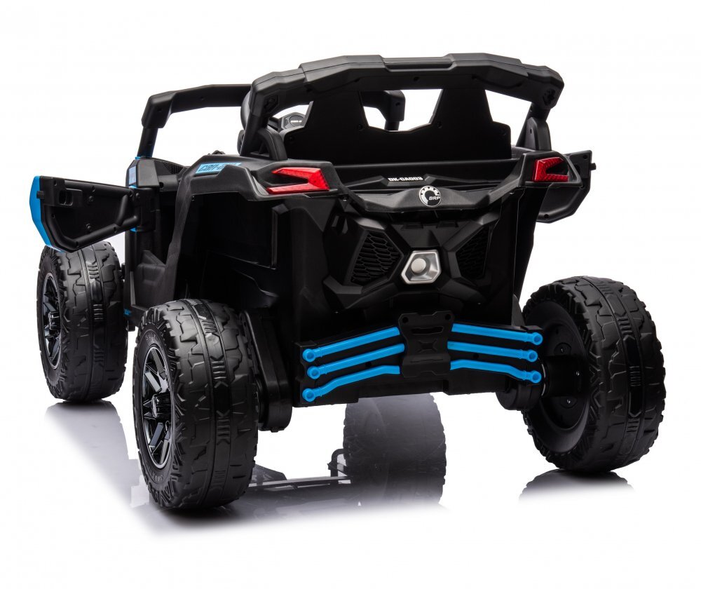 Can-Am Masinuta electrica pentru copii Can Am Marverick UTV Blue 12V 90W cu telecomanda 2.4G deschidere usi scaun ergonomic pornire la buton functii muzicale si suspensii