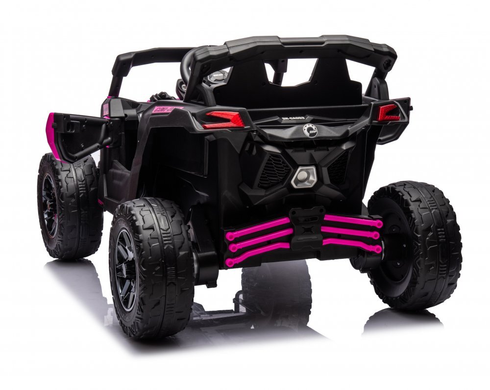Can-Am Masinuta electrica pentru copii Can Am Marverick UTV Fucsia 12V 90W cu telecomanda 2.4G deschidere usi scaun ergonomic pornire la buton functii muzicale si suspensii