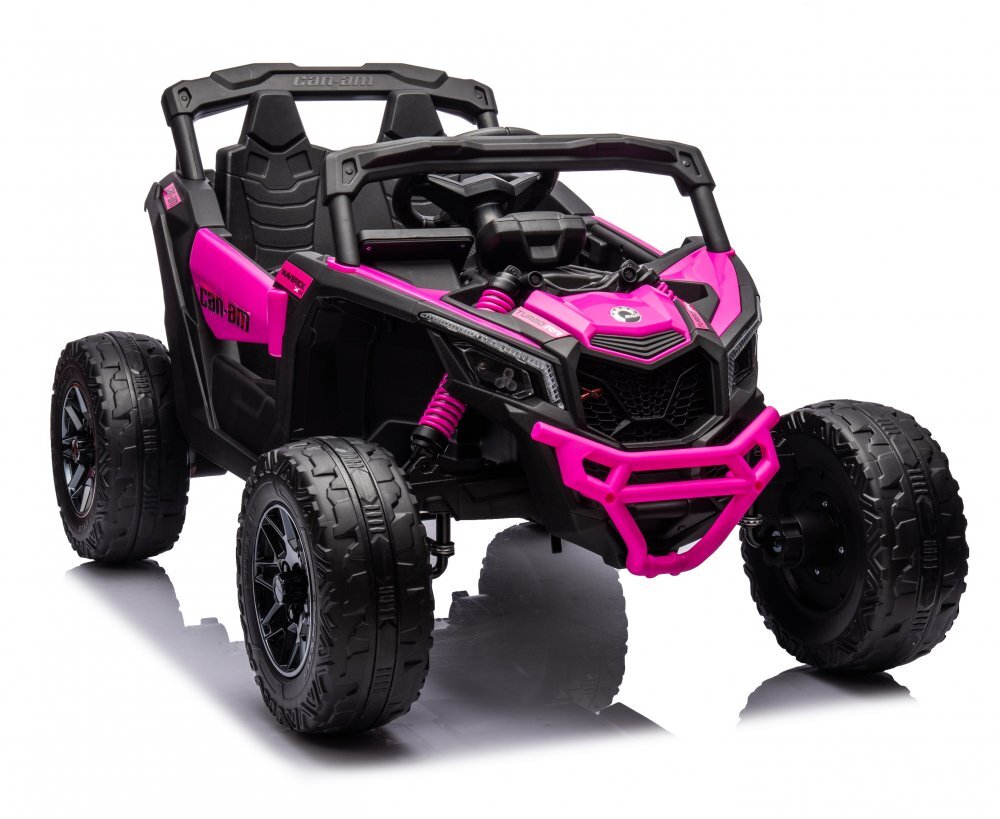 Can-Am Masinuta electrica pentru copii Can Am Marverick UTV Fucsia 12V 90W cu telecomanda 2.4G deschidere usi scaun ergonomic pornire la buton functii muzicale si suspensii