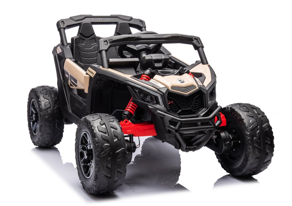 Can-Am Masinuta electrica pentru copii Can Am Marverick UTV kaki 90w acumulator 12V7Ah deschidere usi iluminare led sistem audio bluetooth usb radio fm