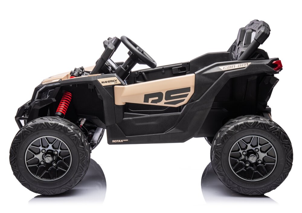 Can-Am Masinuta electrica pentru copii Can Am Marverick UTV kaki 90w acumulator 12V7Ah deschidere usi iluminare led sistem audio bluetooth usb radio fm