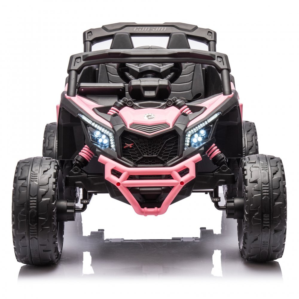Can-Am Masinuta electrica pentru copii Can Am Marverick UTV Light Pink 12V 90W cu telecomanda 2.4G deschidere usi scaun ergonomic pornire la buton functii muzicale si suspensii