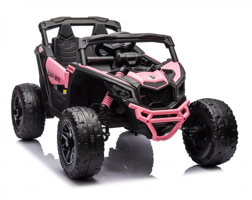 Can-Am Masinuta electrica pentru copii Can Am Marverick UTV Light Pink 12V 90W cu telecomanda 2.4G deschidere usi scaun ergonomic pornire la buton functii muzicale si suspensii