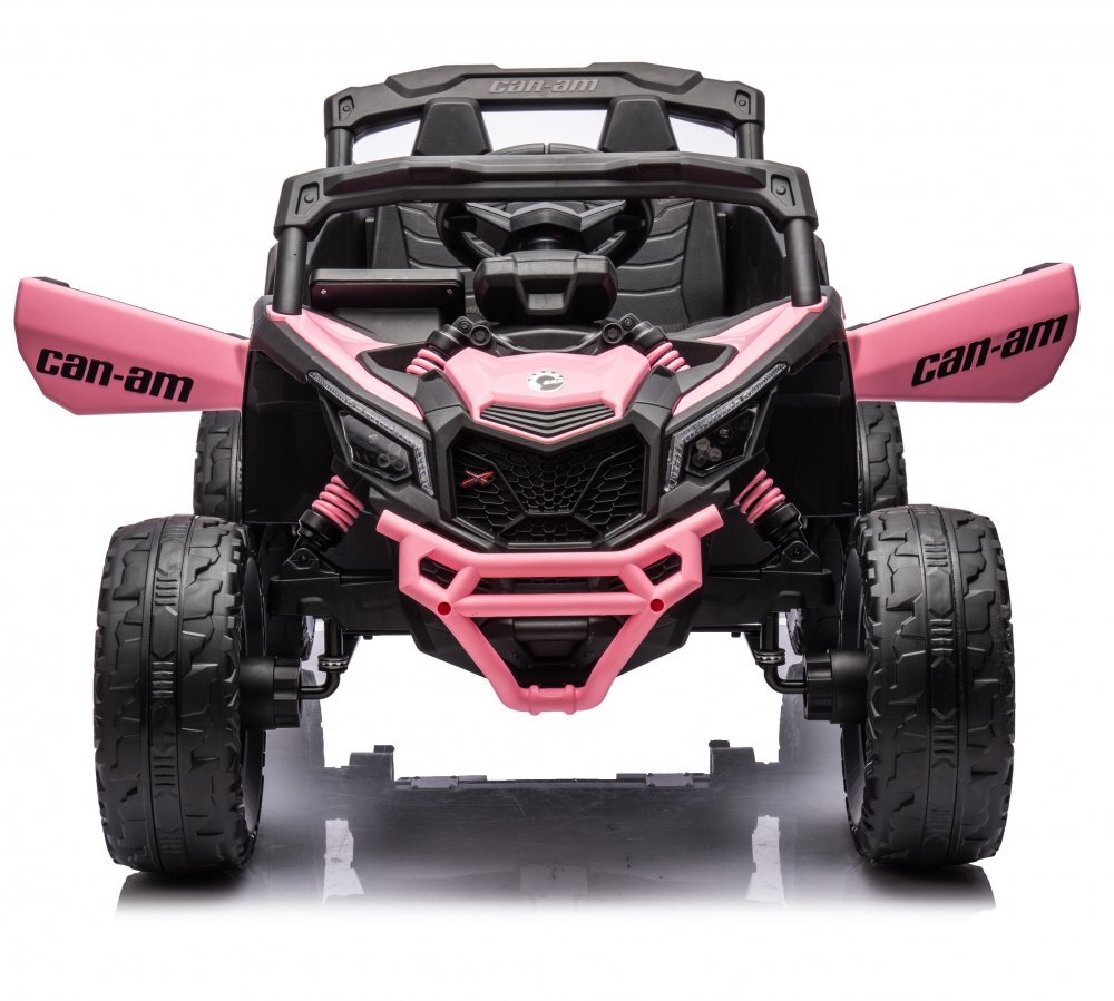 Can-Am Masinuta electrica pentru copii Can Am Marverick UTV Light Pink 12V 90W cu telecomanda 2.4G deschidere usi scaun ergonomic pornire la buton functii muzicale si suspensii
