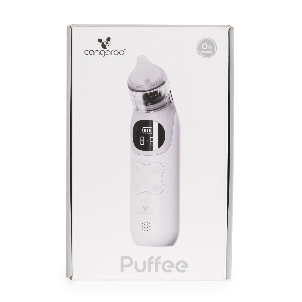 CANGAROO Aspirator nazal electric pentru bebelusicopii Puffee cu lumini si sunete 5 nivele aspirare afisaj LCD 4 capete din silicon