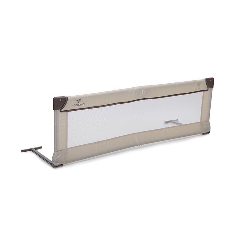 CANGAROO Bariera de protectie pentru pat copii Bed Rail Beige Rabatabila la 180 grade Usor de montat Cadru metalic Utilizare pat parinti sau pat tineret Dimensiune 130x43 cm