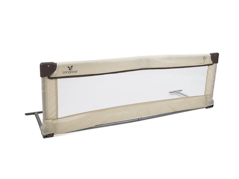 CANGAROO Bariera de protectie pentru pat copii Bed Rail Beige Rabatabila la 180 grade Usor de montat Cadru metalic Utilizare pat parinti sau pat tineret Dimensiune 130x43 cm