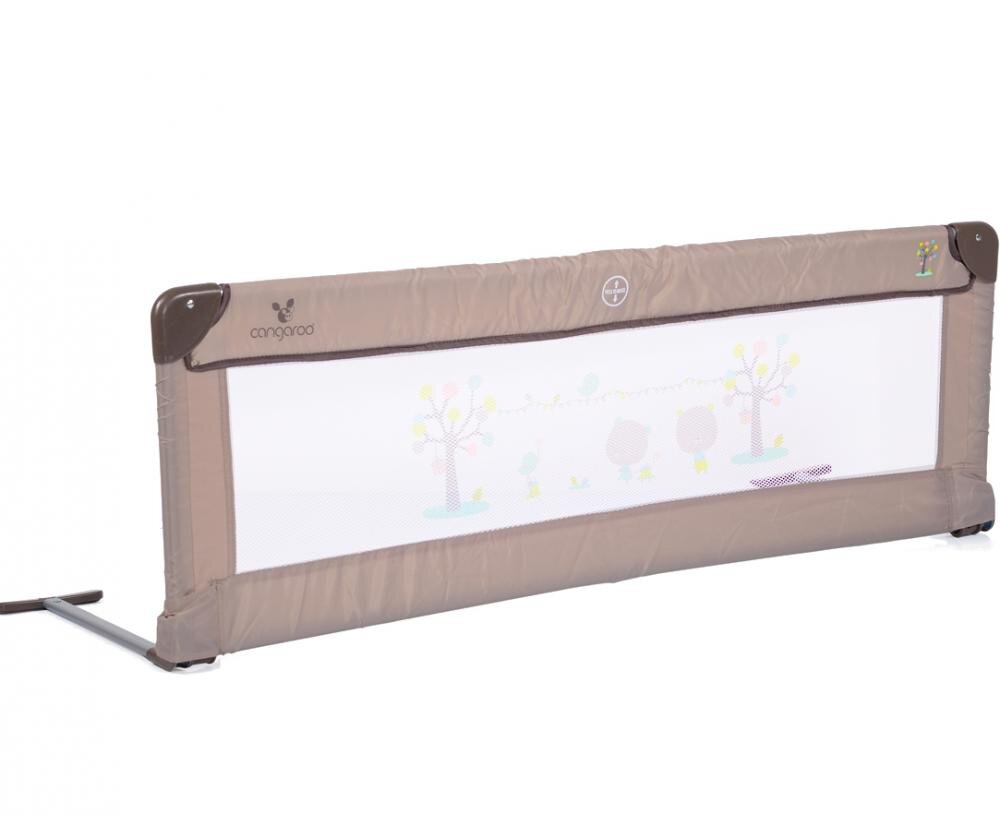 CANGAROO Bariera de protectie pentru pat copii Bed Rail Beige Rabatabila la 180 grade Usor de montat Cadru metalic Utilizare pat parinti sau pat tineret Dimensiune 130x43 cm