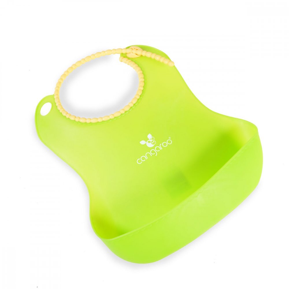 CANGAROO Baveta din silicon Baby Bib Am green