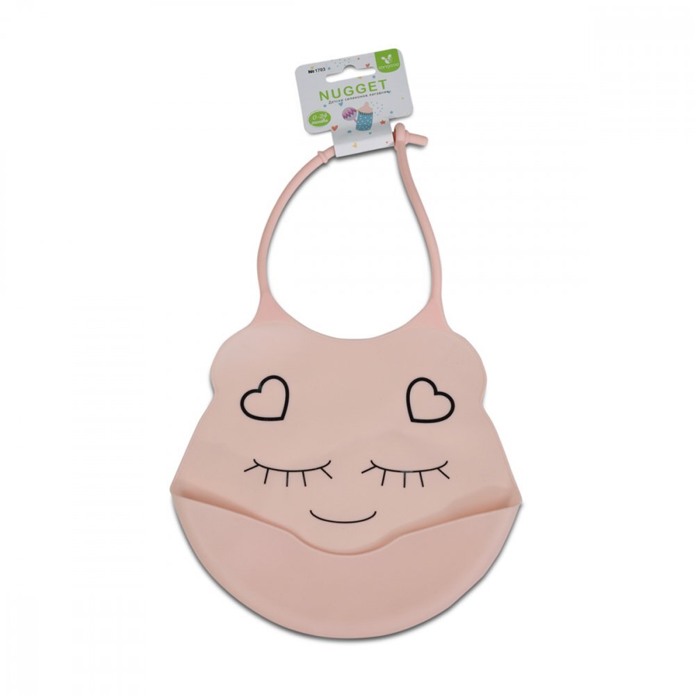 CANGAROO Baveta din silicon Nugget Pink
